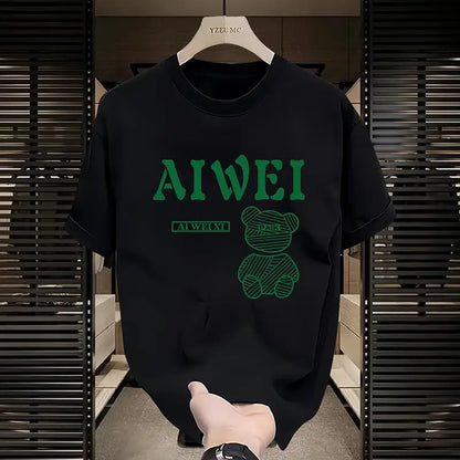 Men's Pure Cotton T-shirt, Fashionable and Trendy Hip-hop 2026 New Style Loose and Comfortable Sports Latest Style Affordable