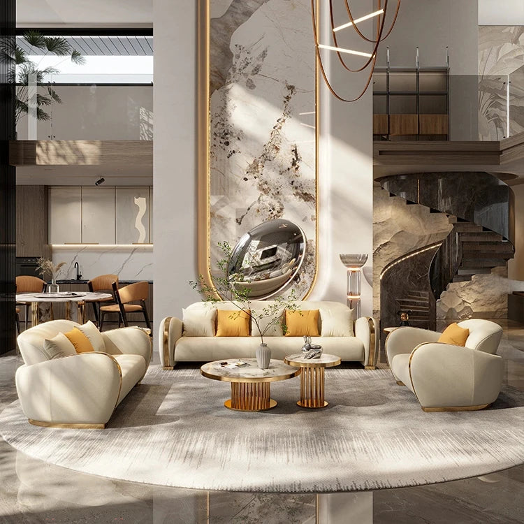 uj-Italian Design High Quality Luxury Living Room Sofa Set Home Furniture Custom Modern Leather Sectional Sofa*