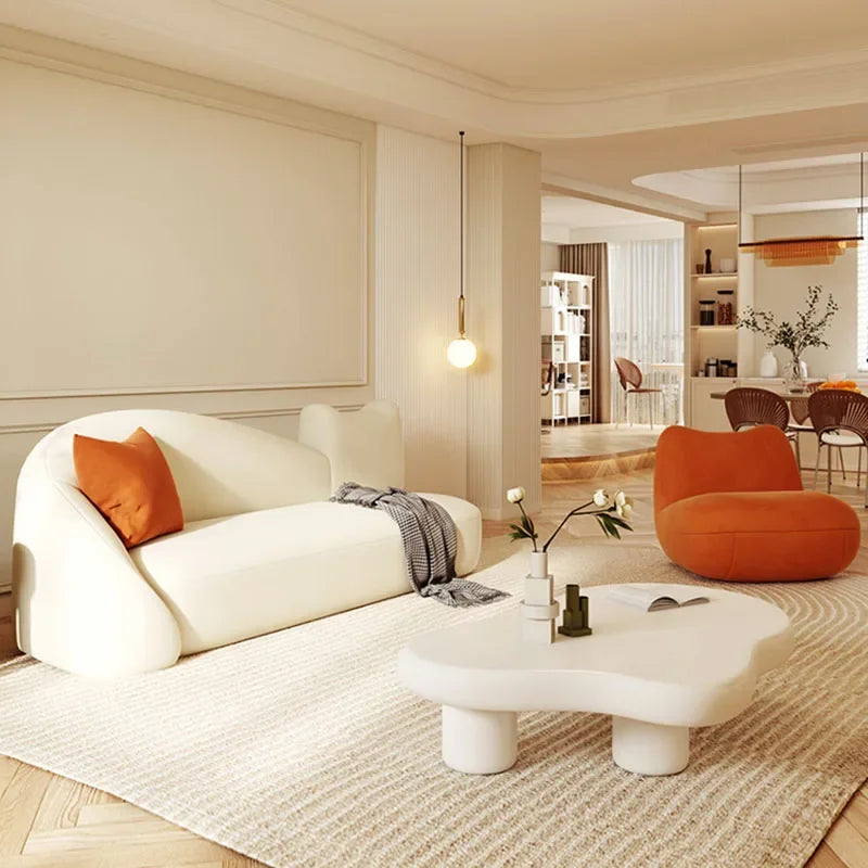 Canapés de salon minimalistes et mignons, pouf européen blanc, canapé 3 places, ergonomique, Design moderne, meubles de maison Hogar