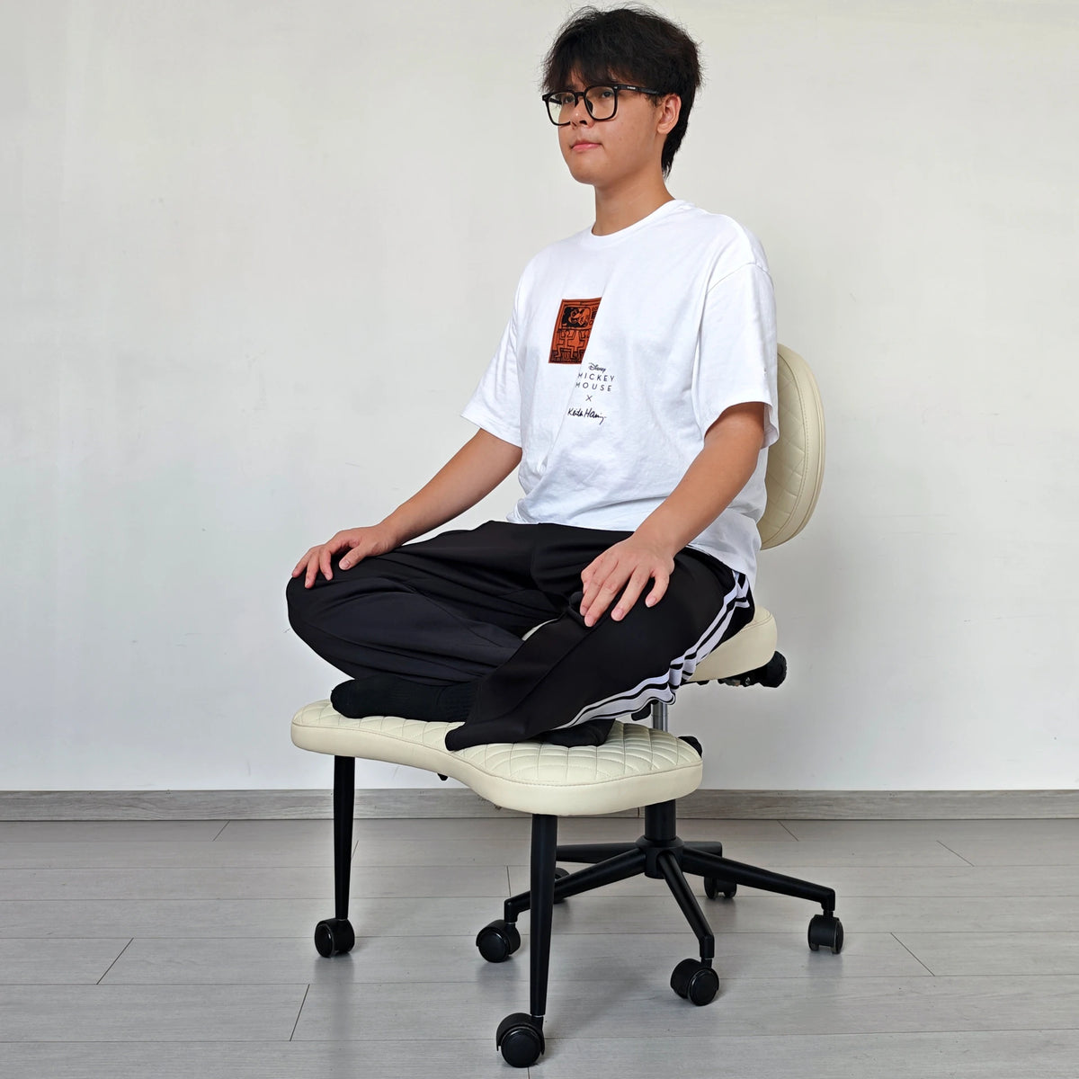 Cross Legged Chair - Meditation Chair With Wheels  ADHD Chair Height Adjustable Seat  Adjustable Footstool