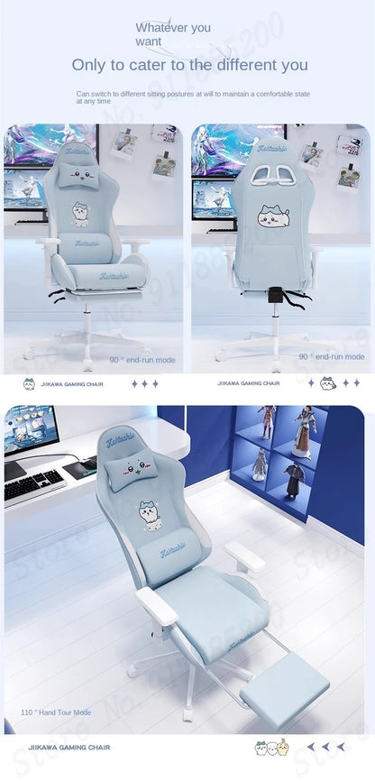 Pink Cute Gaming Chair Ergonomic Internet Celebrity Live Broadcast Computer Chair Home Office Lifting Rotating Reclining Seat