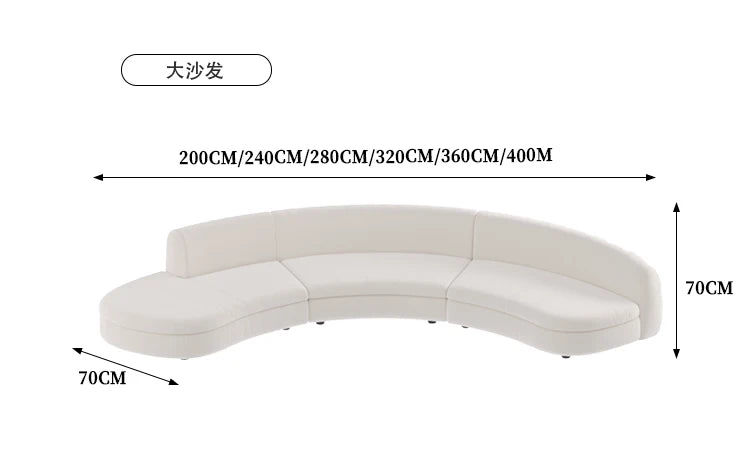 A Light luxury reception, curved sofa, clubhouse rest reception