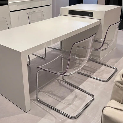 Furniture Stool Modern Transparent Chairs Designer Metal PC Plastic Dining Chair Home Creative Backrest Dining Table Stools