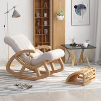 Solid wood rocking  leisure adult solid wood recliner nap chair balcony lazy sofa rocking  for middle-aged and e