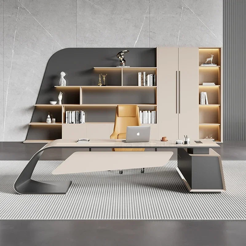 Office Desks Asthetic Luxury Storage Drawers Writing Executive Desk L Shaped Study Escritorios Office Furniture