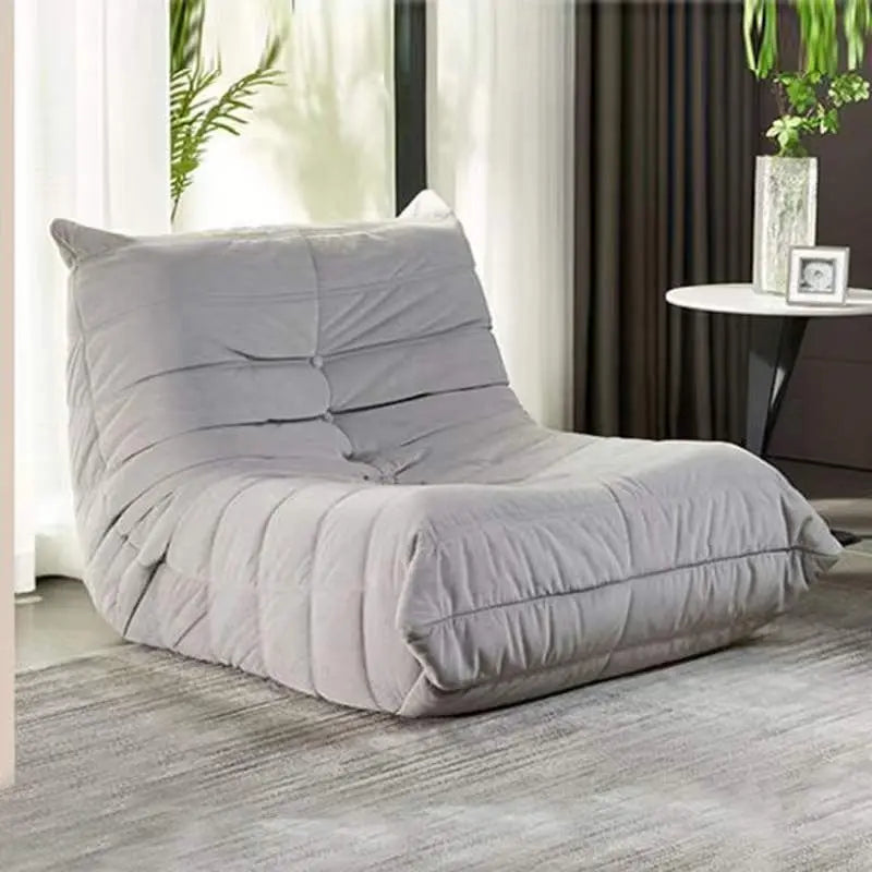 Single sofa living room bedroom lazy fabric leather leisure chair small apartment cream wind