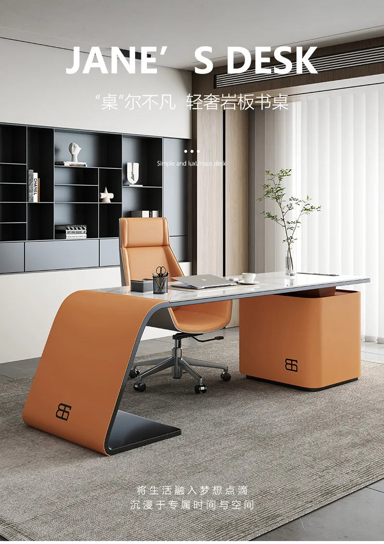 Italian minimalist rock slab office table study table Computer desk Room desks office desks and workstations studio desk