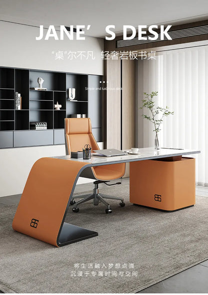 Italian minimalist rock slab office table study table Computer desk Room desks office desks and workstations studio desk