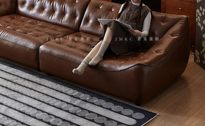 The original bean bag sofa, American retro style, oil wax leather, large sitting, deep, second-hand, first-hand leather, cowhide