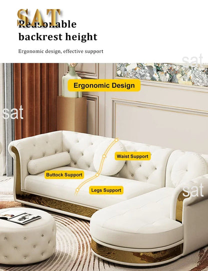 A Leather Sofa Luxury Couches L Shape Sofa Set Sectional Corner Modular Living Room Furniture sofa Set