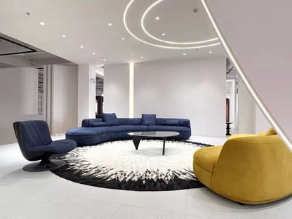 Curved sofa minimalist designer large corner fabric sofa combination