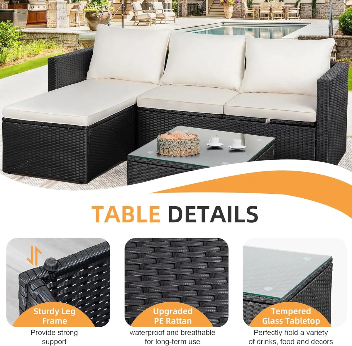 Factory Hot Selling Modern Design High Quality PE Rattan Home Sofa Cover for Living Room Hotel Garden