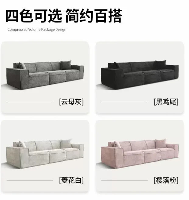 Modern Luxury Living Room Sofa Sectional Set Furniture l Shape 2 3 Seater Corduroy Compression Vacuum Packed Home pink Designer