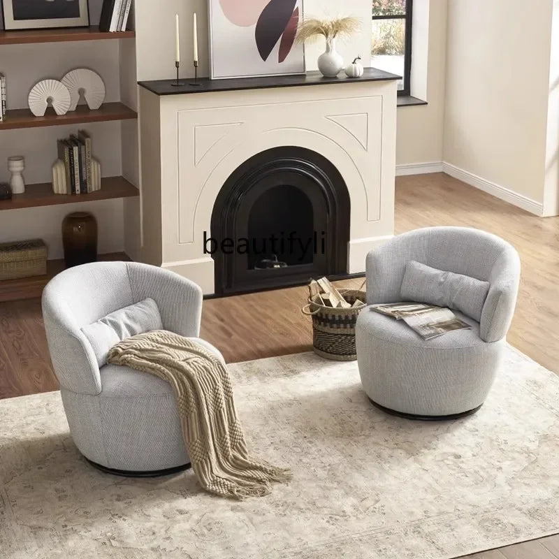 Y Simple light luxury rotating backrest sofa chair Italian armrest round leisure chair living room single sofa