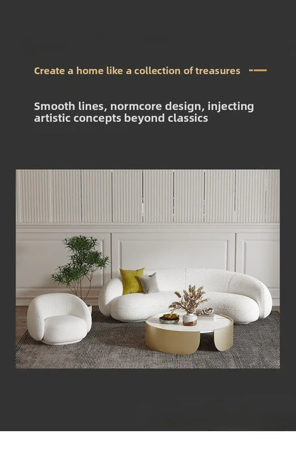 Nordic light luxury living room sofa coffee table combination beauty salon clothing store reception sofa chair small snail sofa
