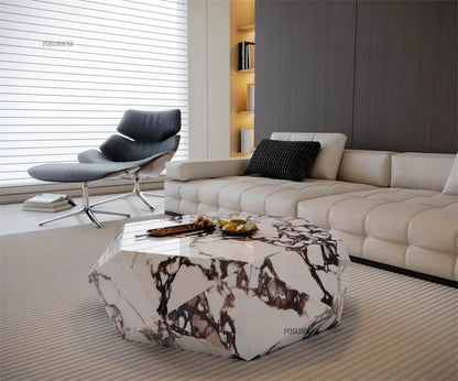 Luxury Rock Board Coffee Tables Villa Living Room Tea Table for Living Room Furniture High-grade Luxurious Side Table