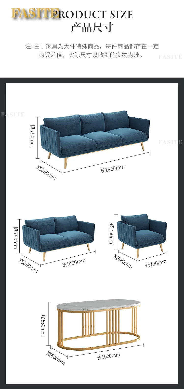 Office sofa Simple modern coffee table combination set Reception room Business meeting three-person sitting area sofa