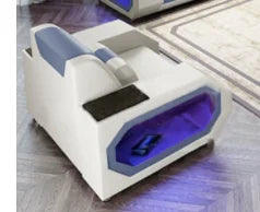 2025 High Quality Modern Luxury smart Leather Sectional Sofa Chairs Set Couch Living Room furniture Sofas With Led