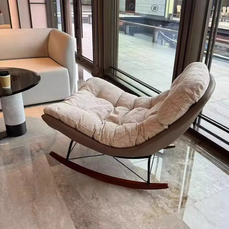 Lazy Sofa Rocking Chair Bedroom Lounge Chair Carefree Adult Living Room Single Balcony Leisure Rocking Chair Recliner Chairs