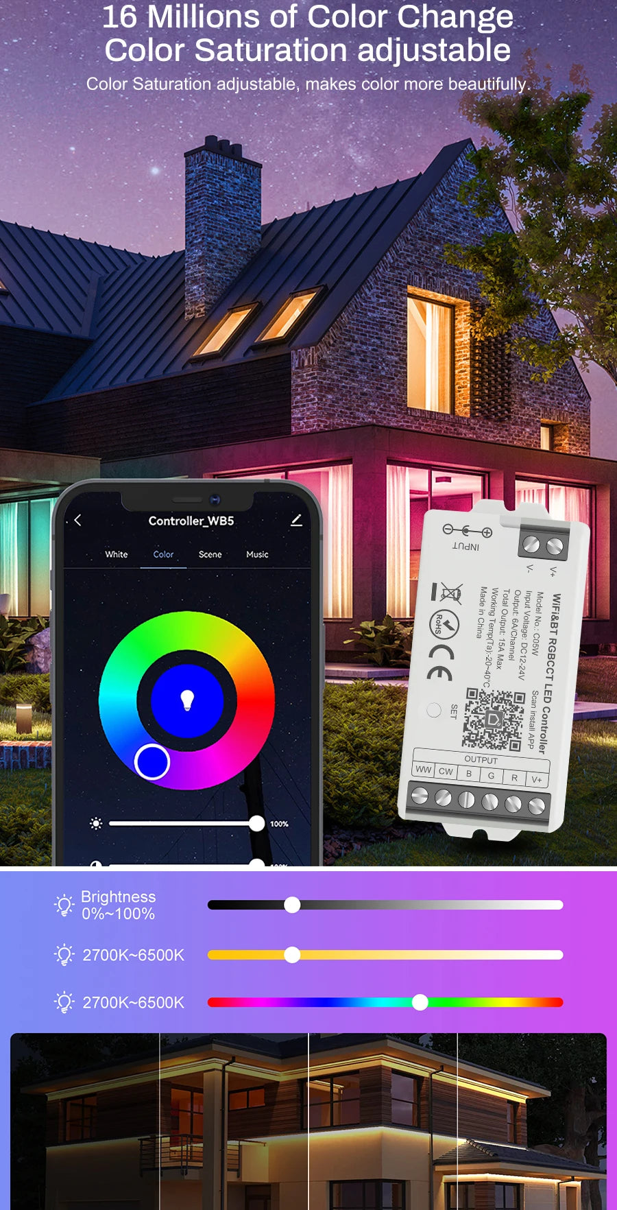 Smart LED Dimmer Tuya Wifi Zigbee DIM CCT RGB RGBW RGBCCT PWM LED Controller Support Alexa Google Home Voice Control