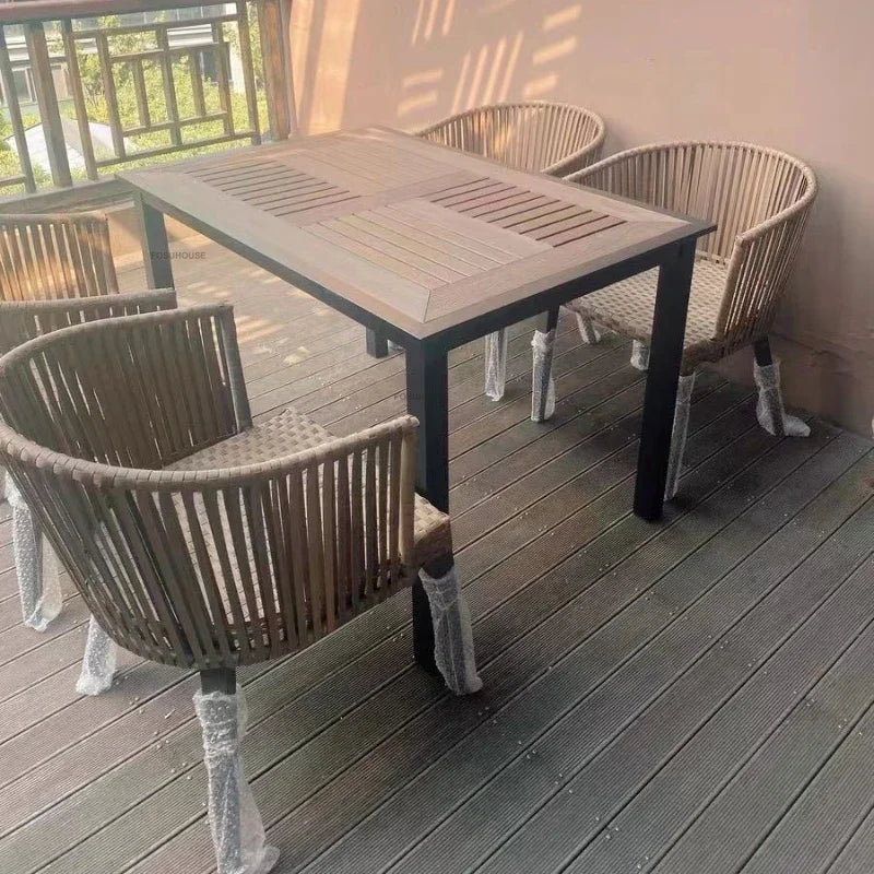 Rattan Garden Table and Chair Balcony Outdoor Furniture Sets Modern Outdoor Leisure Rattan Table and Chair Garden Furniture Sets