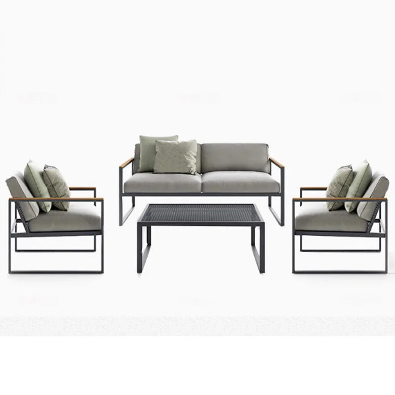 Customized outdoor leisure sofa cafe aluminum alloy lazy sofa coffee table hotel garden balcony villa furniture
