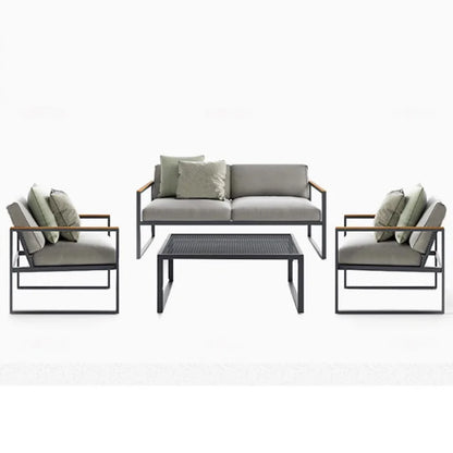 Customized outdoor leisure sofa cafe aluminum alloy lazy sofa coffee table hotel garden balcony villa furniture