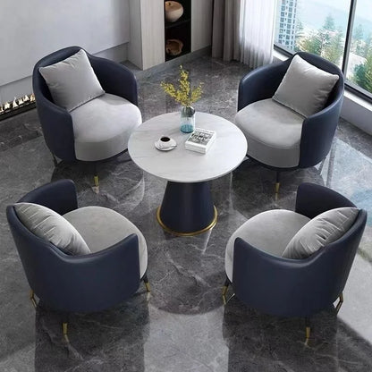 Custom minimalist light luxury single sofa coffee table set leisure hotel reception sales office negotiation table and chair