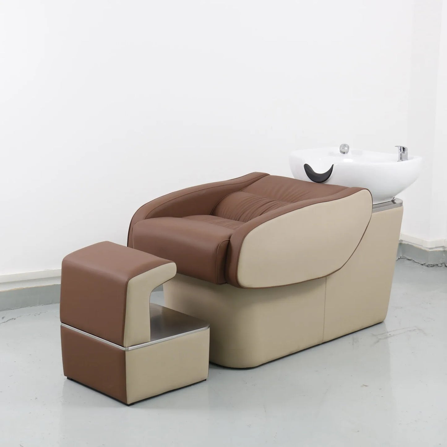 Fuying High Quality PU Leather Modern Shampoo Chair Hair Washing Bed for Beauty Salons Barber Shops Spa Bathroom Use