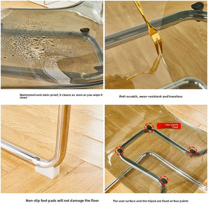 Nordic Reinforced Transparent Chair  Designer Acrylic Backrest Dining Chair Modern Toss Stool  Minimalist Dining Room Chair