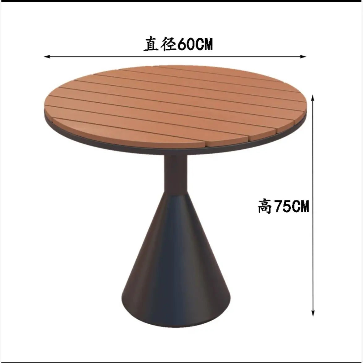 Leisure Sun-Proof Outdoor Bistro Set Small Round Table for Restaurant Music Bar and Patio Lounge Dining