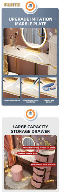 Bedroom Italian Light Luxury Dressing Table Wind Storage Cabinet One Small Apartment Makeup Dresser