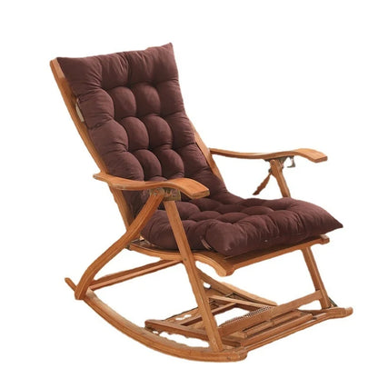 Four Seasons Thick Bench Cushion Rocker Chair Cotton Cushion Solid Color Soft Thicken Outdoor Garden Reclining Chair Cushions