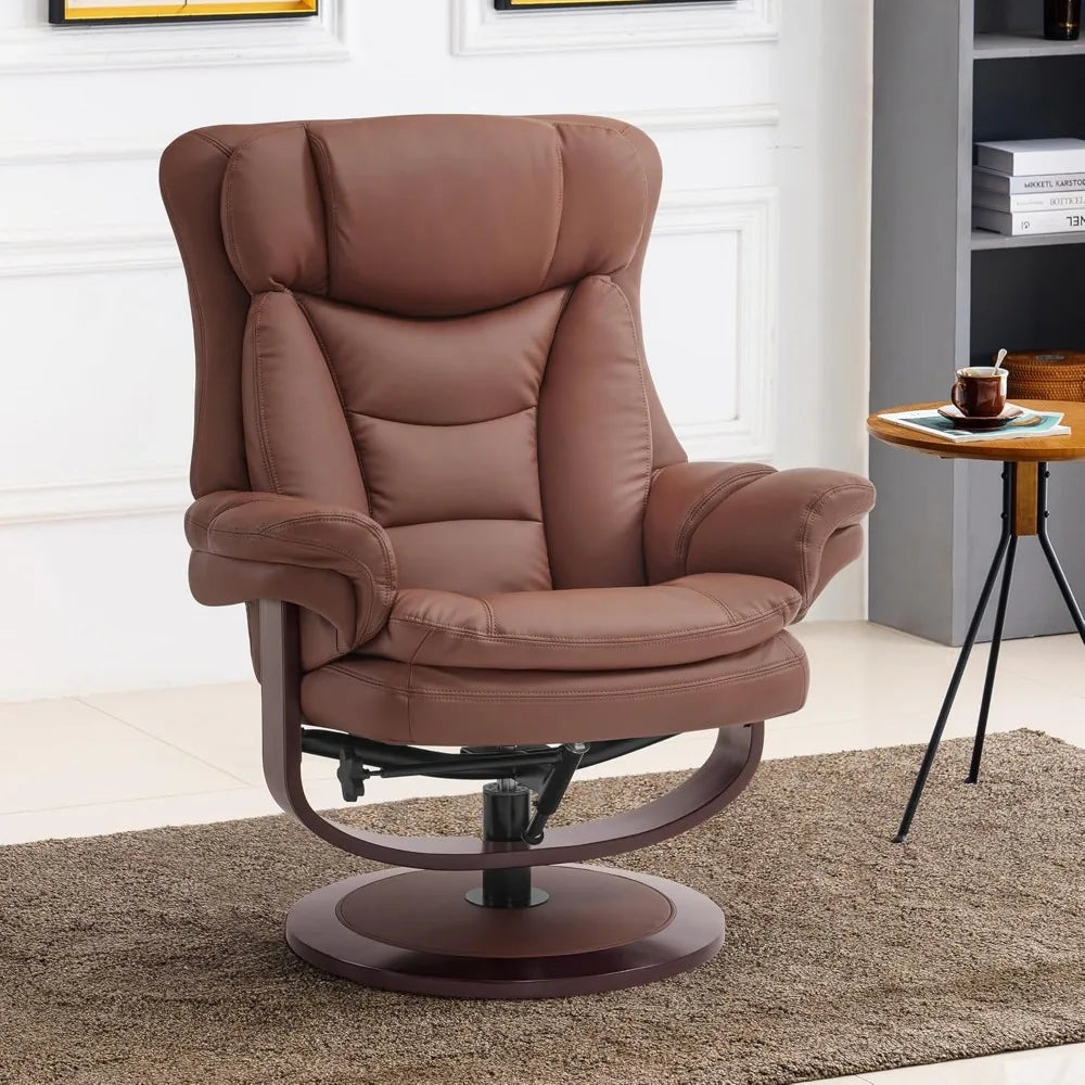 Swivel Recliner with Ottoman, Reclining Chair with Adjustable Back