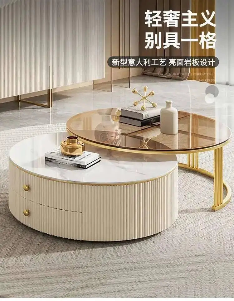 Mesa Nordic Luxury Glass Coffee Tables Living Effect Room Korea Marble Beautiful Cute Side Table De Centro De Sala Furniture