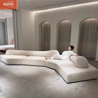 Fabric Sofa Combination Villa Large Apartment Sitting Italian Rock Irregular Special-shaped Large Flat Edta Double-sided