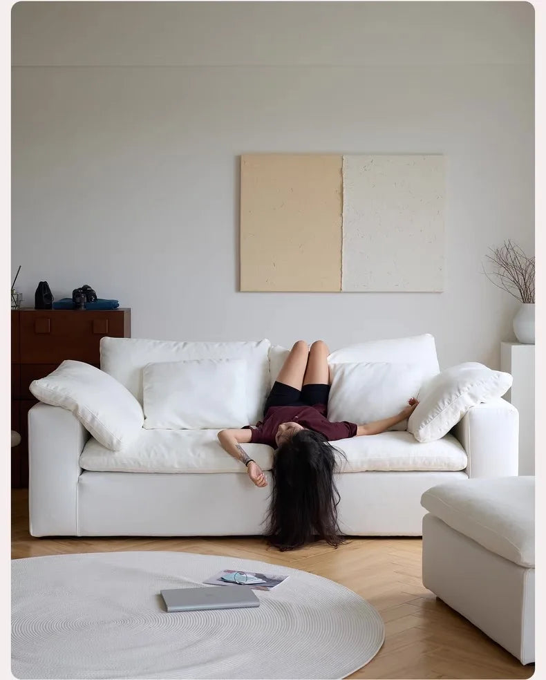 Vacuum compression cloud sofa lazy chenille fabric small apartment living room free combination module sofa furniture