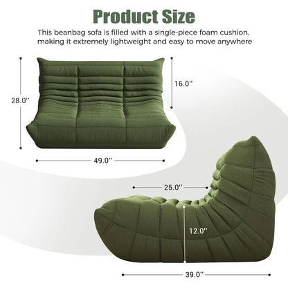 Bean Bag Chairs for Adults, Giant Bean Bag Chair Sofa with Memory Foam, Comfy Beanbag Loveseat Lazy Sofa for Living, Customized