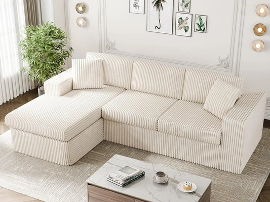 105" Boneless Couches for Living Room, Sectional Couches Modular Sofa with L-Shaped Chaise, Memory Foam Comfy Cloud Couch