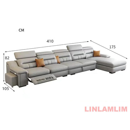 Convertible Sofa Bed Electric Reclining Sectional Couch, Folding Sofa Cama With Power Recliner & Storage