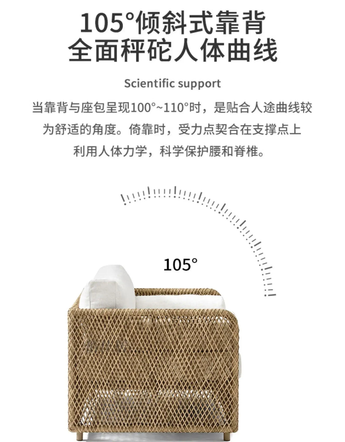 Asmt52 Southeast Asian Style Outdoor Rattan Sofa for Courtyard, Balcony, Garden, Terrace, Designer Sunroom, Leisure Rattan Sofa