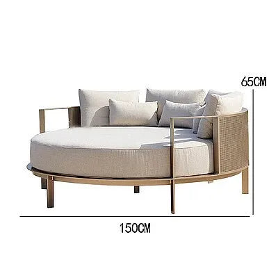 Outdoor stainless steel sofa Hotel sales office Terrace Dining table and chairs