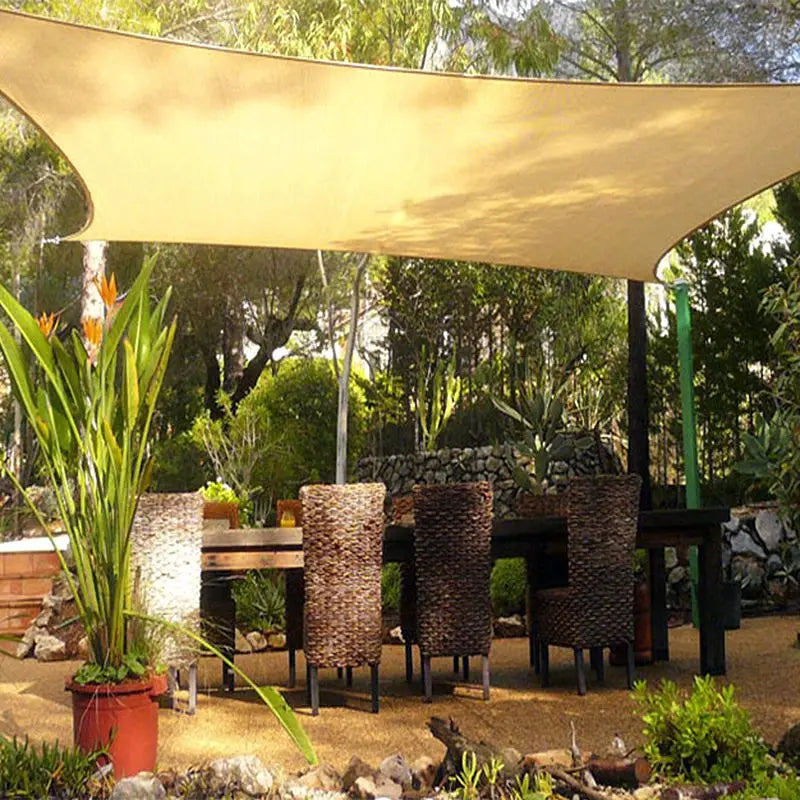 4x4m Camping Awning Tent  Summer Outdoor UV Protection Shade Membrane Sun Shade Net Car Tent Beach Privacy Sunscreen Mesh Cover