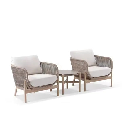 Hot Sales Teak Wood Rope Sofa Set For Home And Outdoor For Living Room Courtyard Hotel Villa Farmhouse