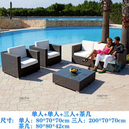 Outdoor Rattan Garden Furniture Sets Sofa Modern Luxury Metal Garden Furniture Sets Storage Table Conjunto Trendy Furniture
