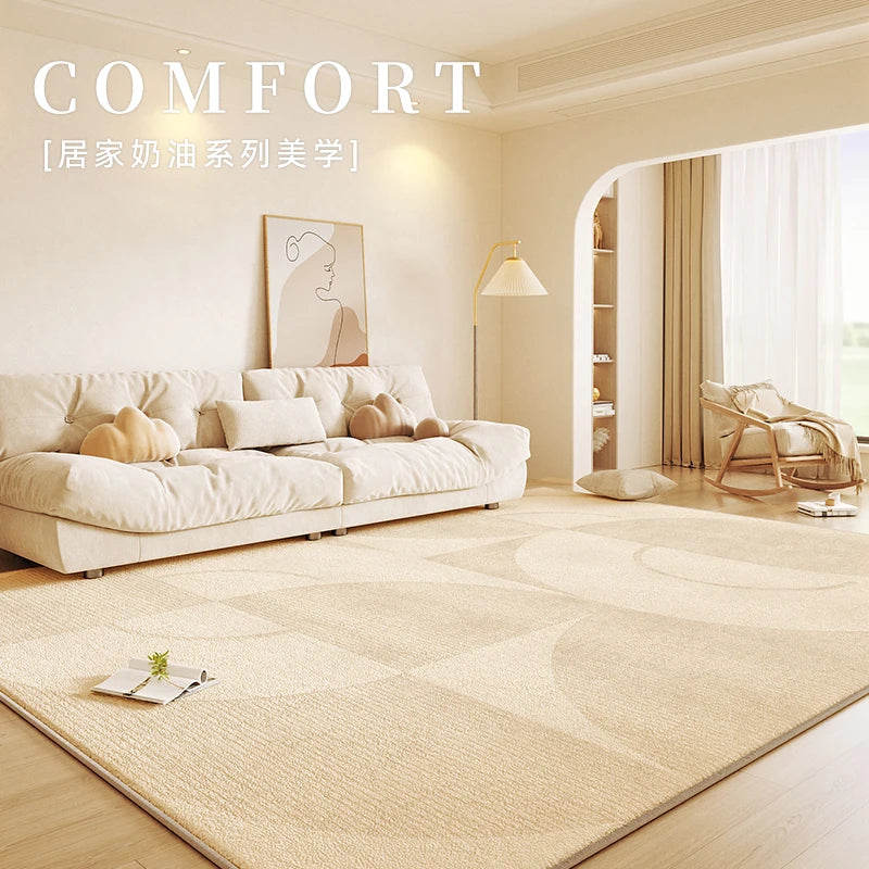 Cream Style Bedroom Decor Carpet Light Luxury Carpets for Living Room Fluffy Soft Art Design Lounge Rug Home Thickened Plush Mat