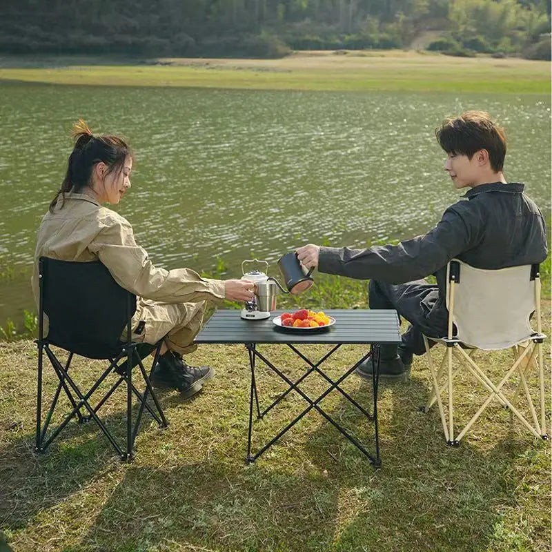 Outdoor folding table Egg roll table Camping table Portable picnic table and chairs Full set Camping equipment supplies