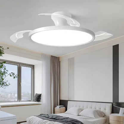 Ultra Thin Ceiling Fan lamps Retractable Fan Blade with Remote Control Fan for Room Bedroom Living Room Led Lighting AC95-260V