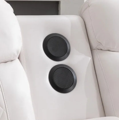 Modern simple electric reclining leather sofa set, multi-functional and retractable