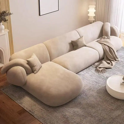 High End Villa Furniture Set Italian Light Luxury Velvet L Shape Corner Sofa Elegant Design Living Room Sofa Set for Wholesale